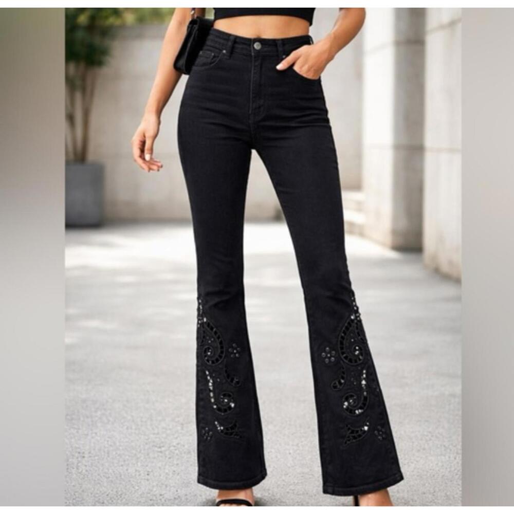 DONDUP Charlotte superskinny bootcut black jeans sz 29